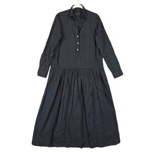 Grayson The Changemaker Dress Womens XS Black Cotton Long Sleeve Shirt Maxi